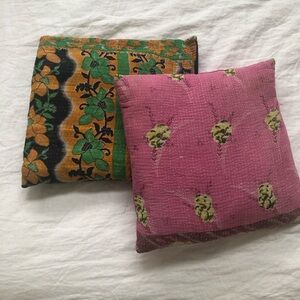 Hand-embroidered throw pillows from India